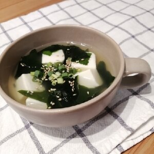 簡単～豆腐とわかめの中華スープ
